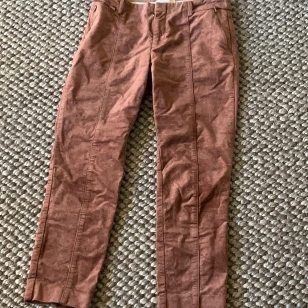 Brown velour crop pant